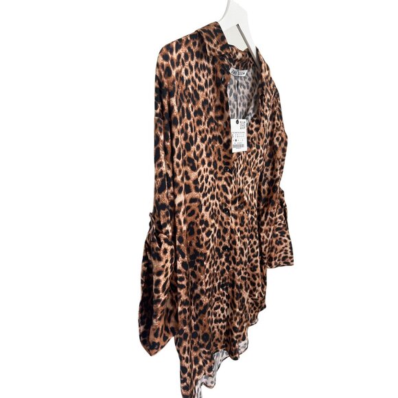 Zara Animal Print Oversized Button-Down Shirt - Picture 4 of 5